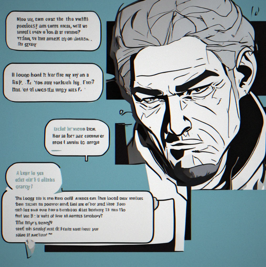 An NPC's face with dialogue bubbles showing their statements from three different loops, each response slightly different based on player actions