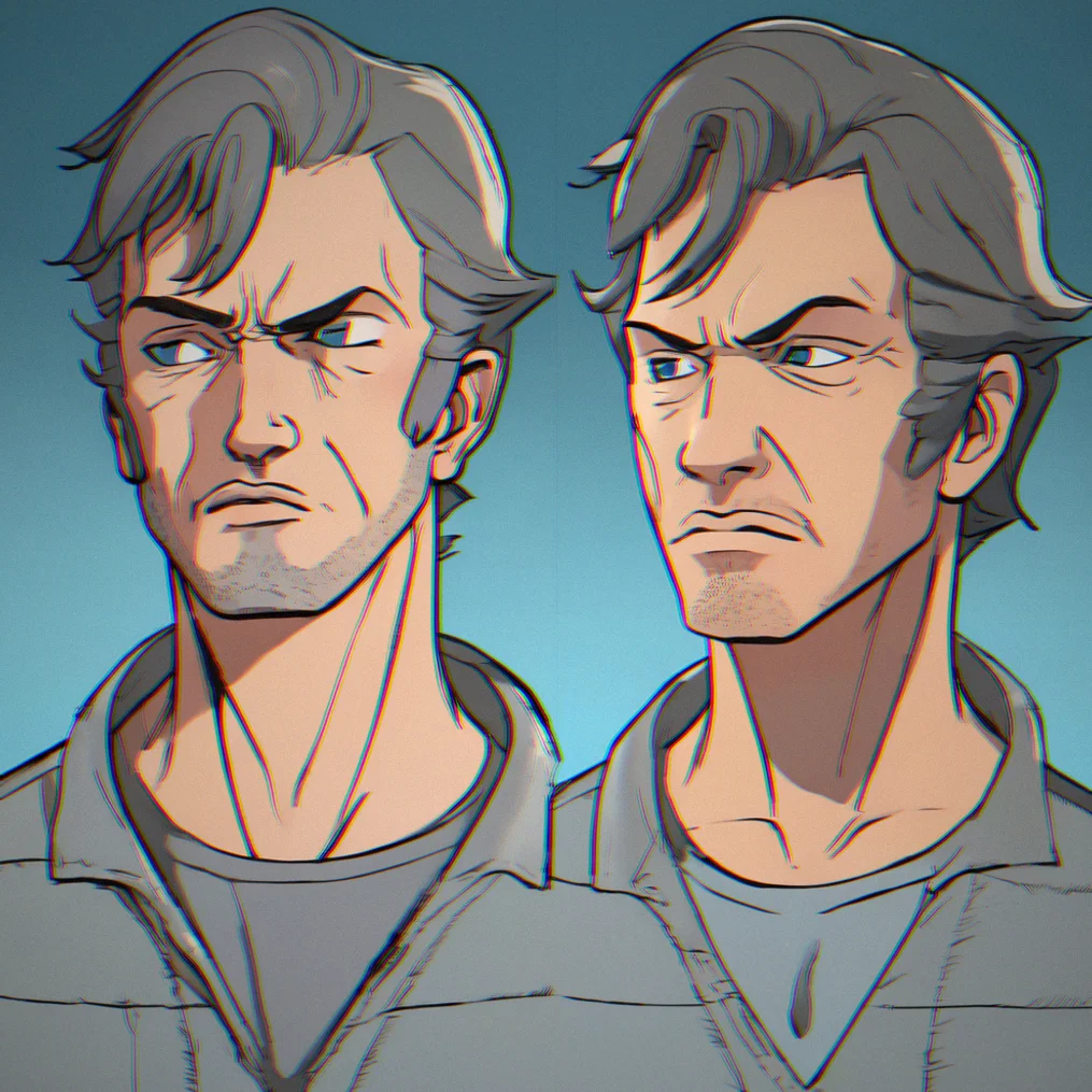 A split-screen comparison showing identical dialogue prompts answered differently across two loops, with visual emphasis on the contradiction
