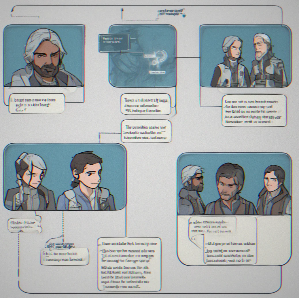 A branching dialogue tree interface showing how one specific dialogue choice unlocks three entirely new conversation paths