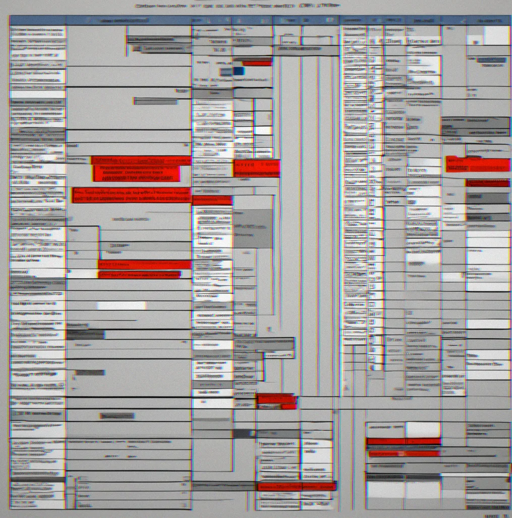 A spreadsheet tracking NPC statements across fifteen loops, with columns for loop number, character name, dialogue text, and notes flagging contradictions in red