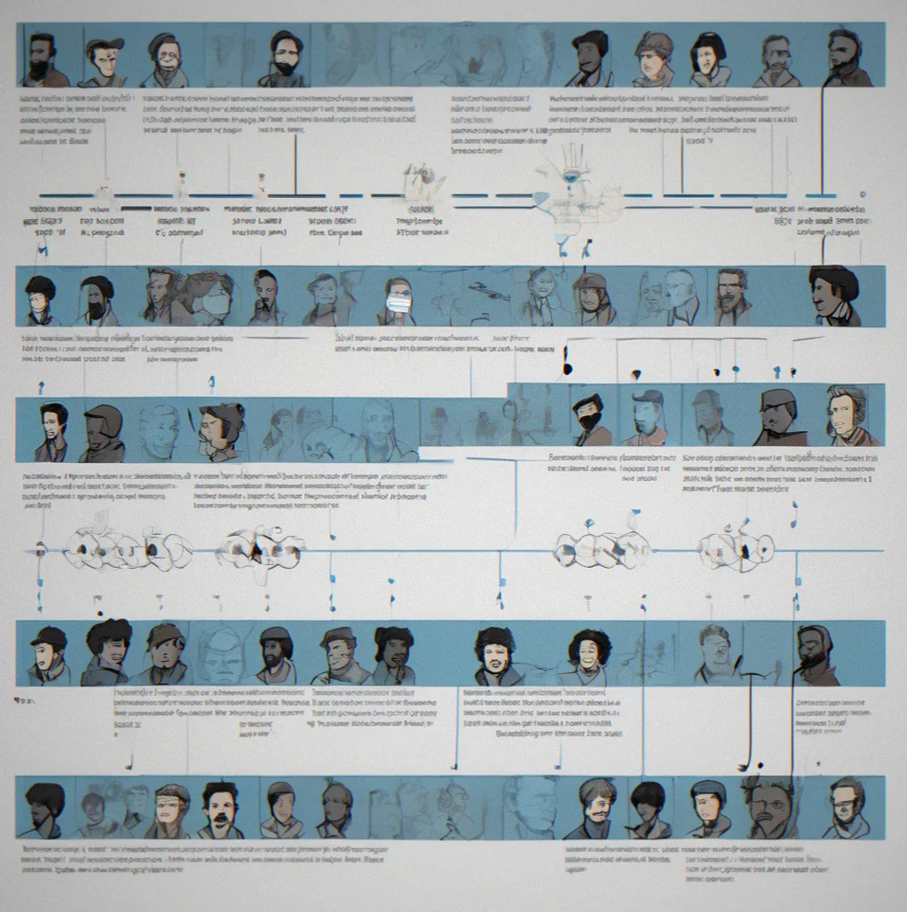 Timeline reconstruction showing events from different loops arranged chronologically. Gaps and question marks indicate information you still haven't found